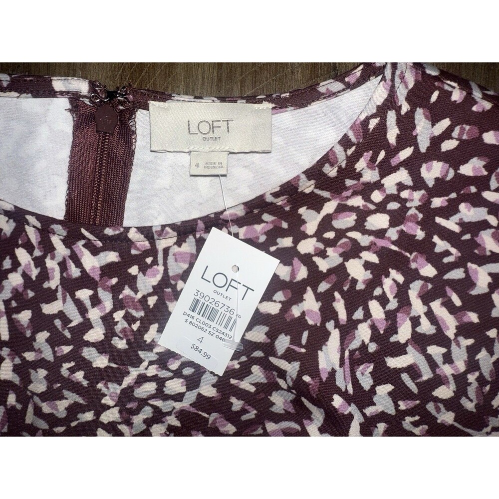 NWT LOFT Ann Taylor Multicolor Print Short Sleeve Dress Womens Size 4 NEW $84.99 - Picture 6 of 14